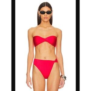 Baobab Vera Bandeau Bikini Top & Bottom Set Cherry Red S
